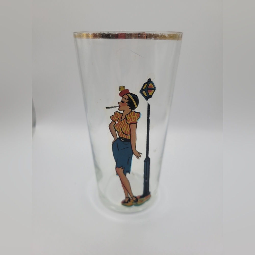 Vintage Pin-Up Girl Glass Peek-A-Boo